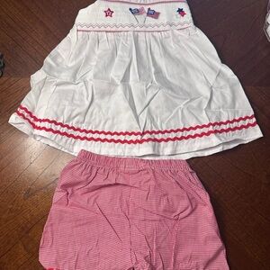 Flag Red, White and Blue Smock Dress with Shorts
